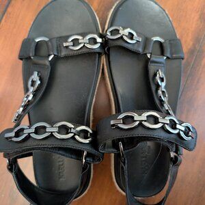 Karl Lagerfeld Platform Raffia Sandal Size 37